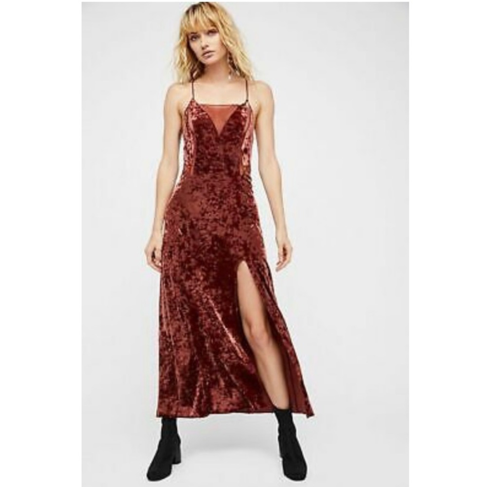 Free People Moonchild Velvet Maxi Slip Dress